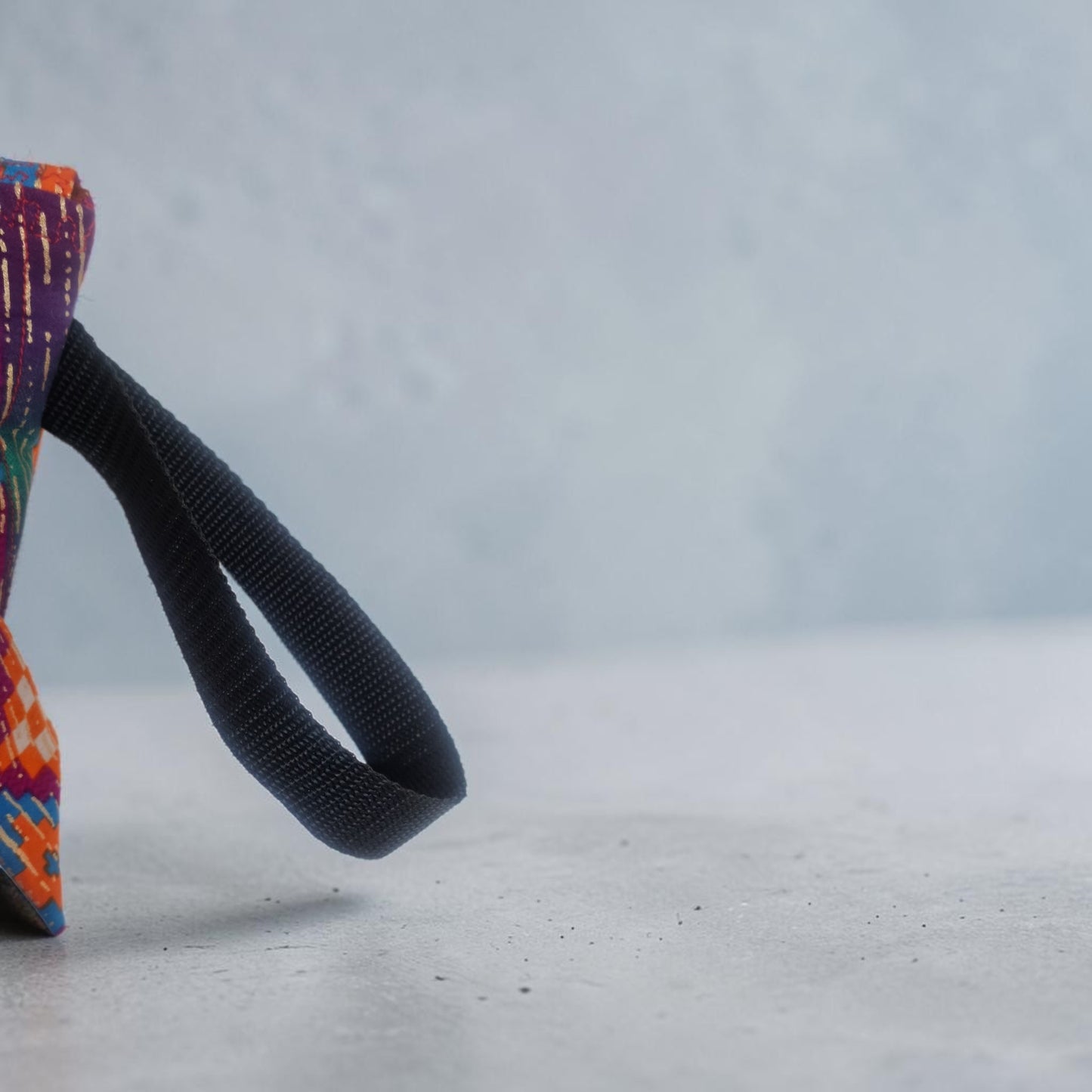 Geometric 'Kawandi' Print - Quilted Zipped Pouch with wrist strap & accessories
