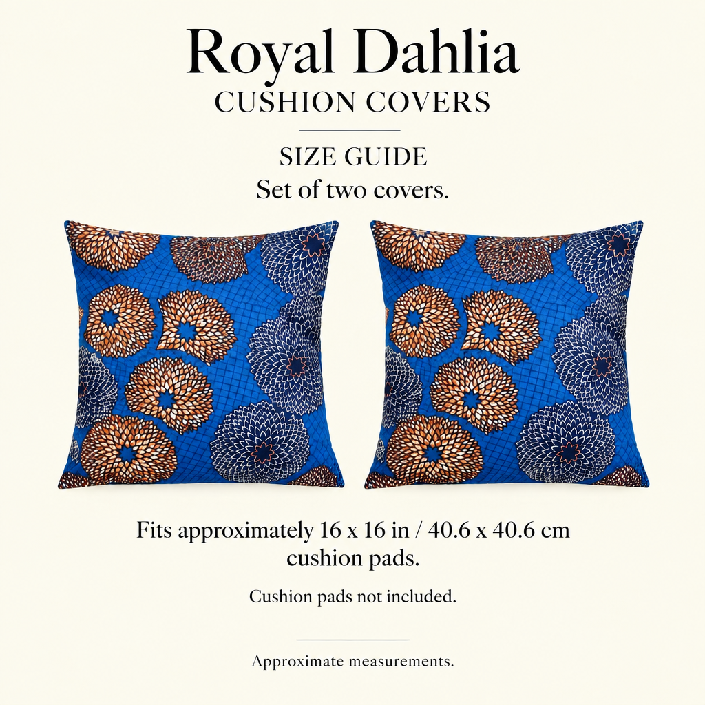 Set of Two Envelope Cushion Covers — Royal Dahlia Print