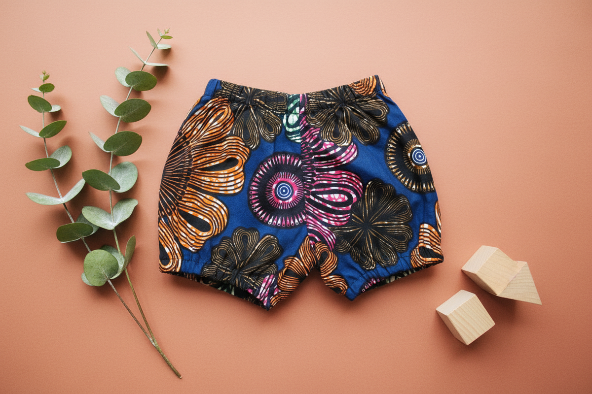 Ankara Bloom bloomers flat lay