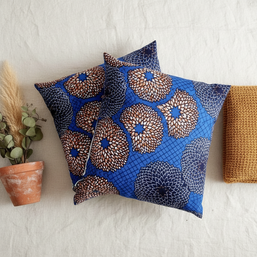Royal Dahlia Cushions – Flat Lay 1