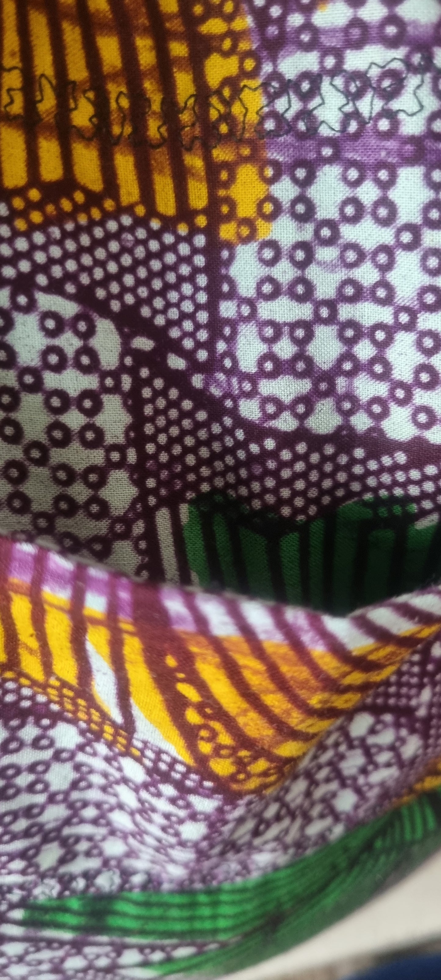 African Wax Print Reusable Market Bag — Fans and Dots