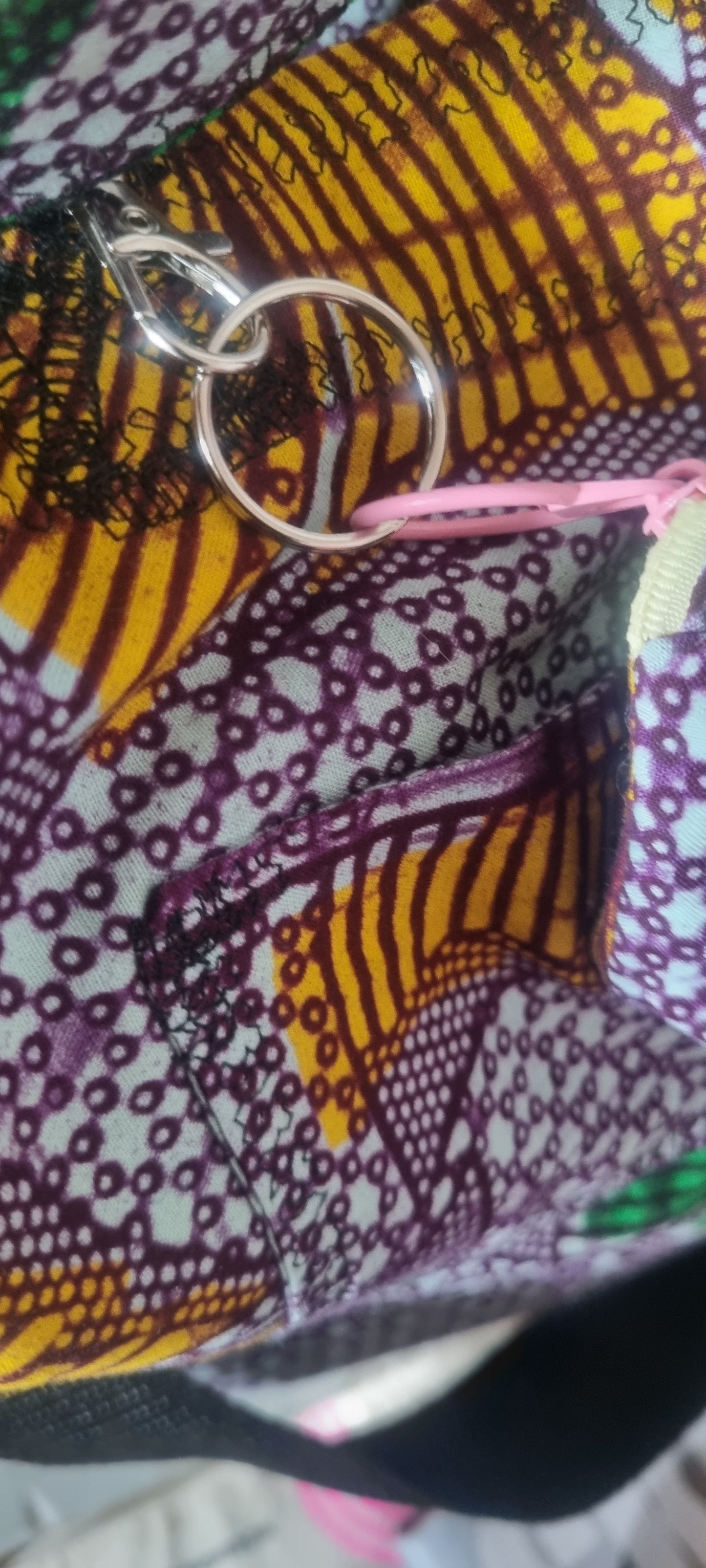African Wax Print Reusable Market Bag — Fans and Dots