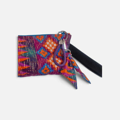 Geometric 'Kawandi' Print — Quilted Zipped Pouch with Wrist Strap & Accessories