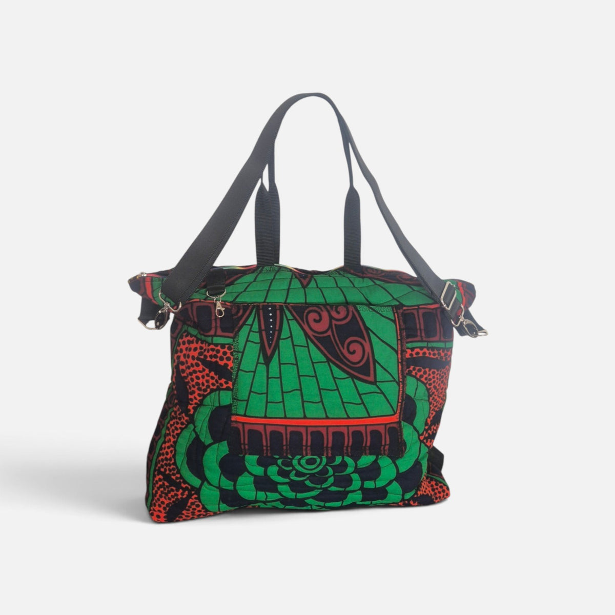 The Traveller – Quilted 'Hibiscus & Sunflower' - Oversized 4-in-1 Convertible Travel Bag