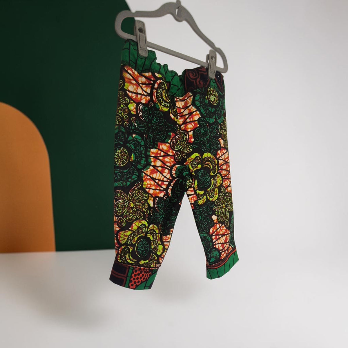 'Botanical' African Print Ruffled Waist Trousers for Children