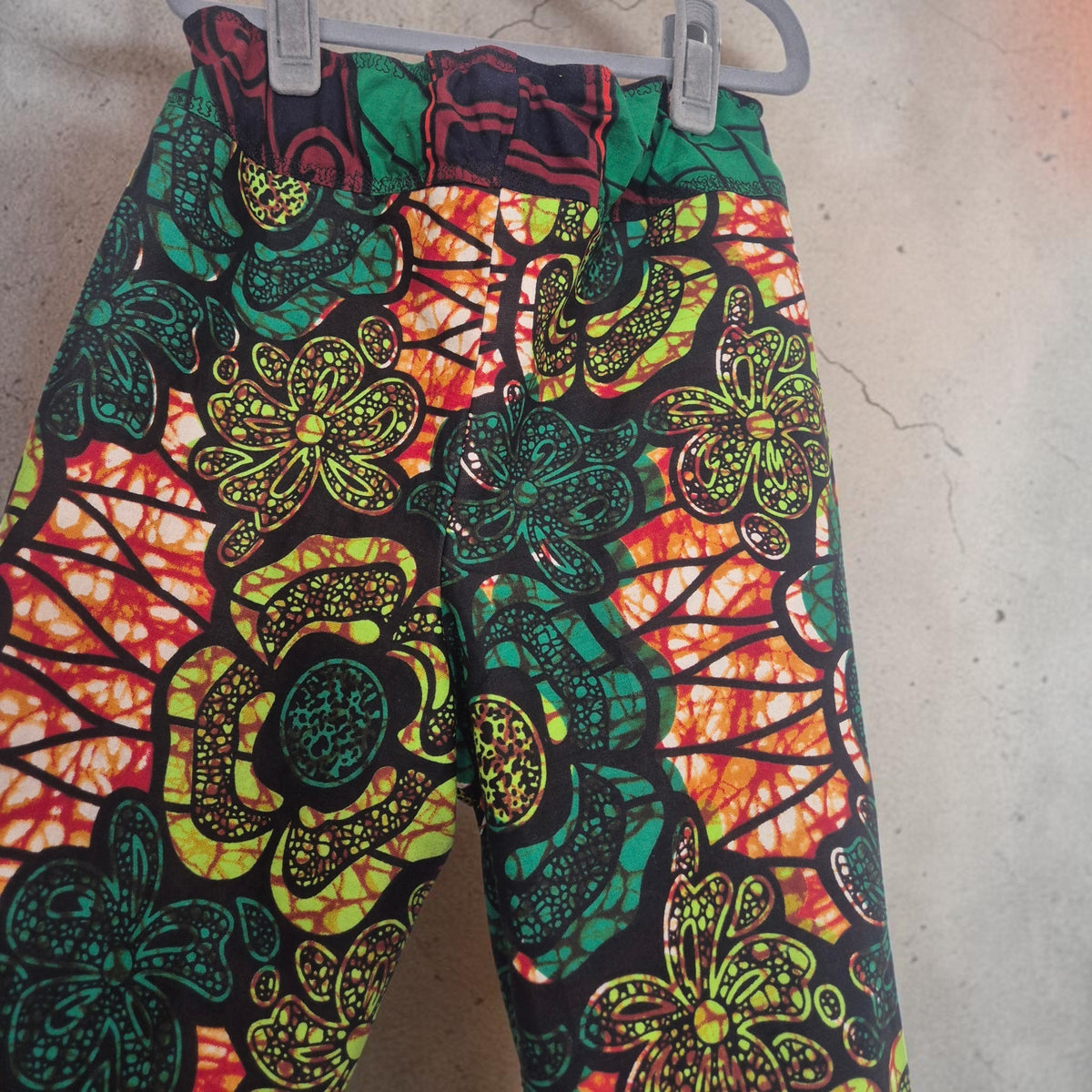 'Botanical' African Print Ruffled Waist Trousers for Children