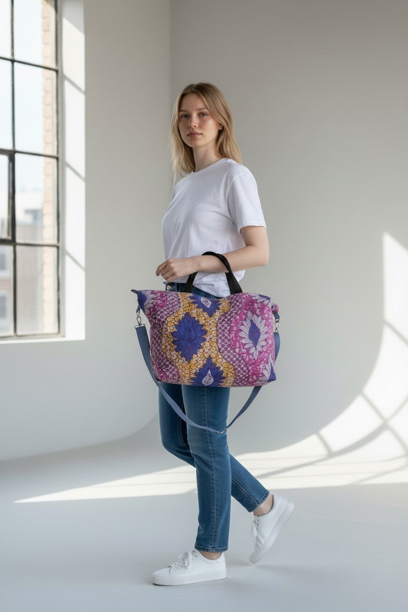 The Weekender – Quilted 'Jardin Solaire' Oversized Travel Bag