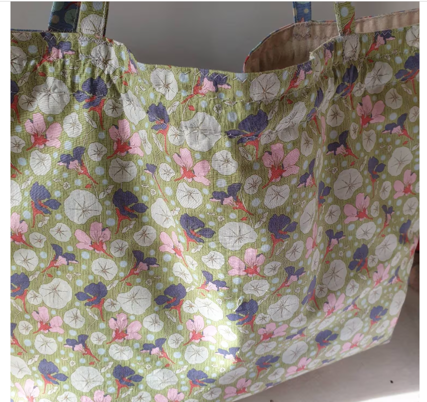Extra Large Reusable Drawstring Bag — Nasturtium Print