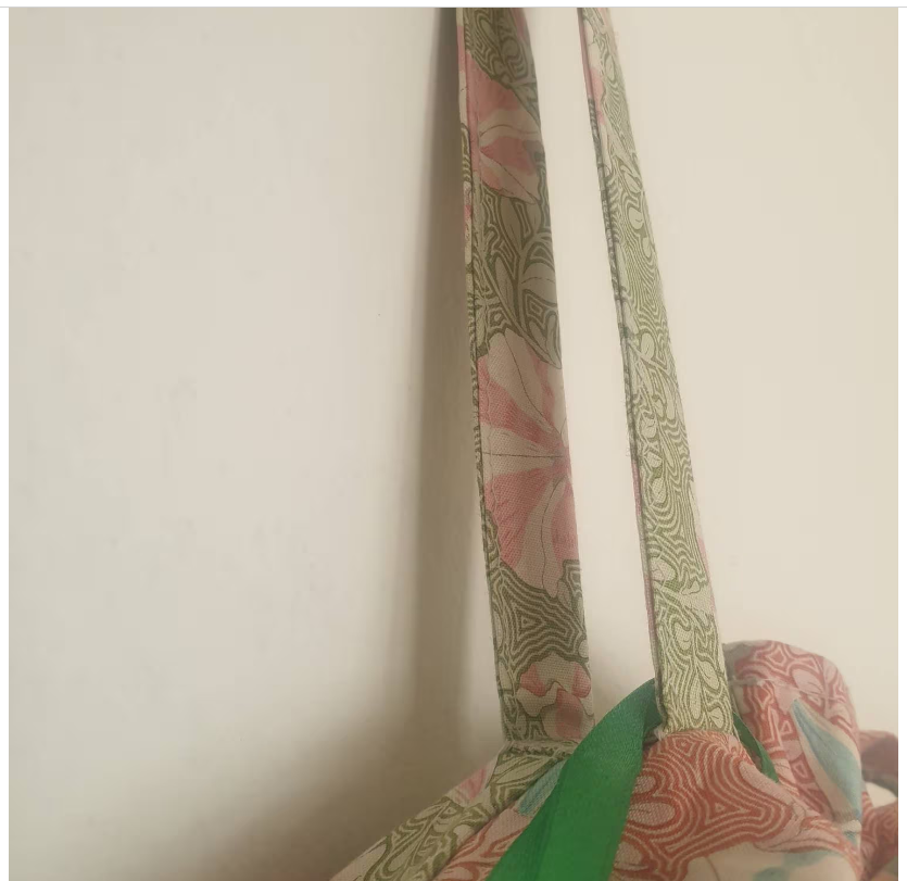 Large Reusable Drawstring Bag — Pink & White Petunia Print