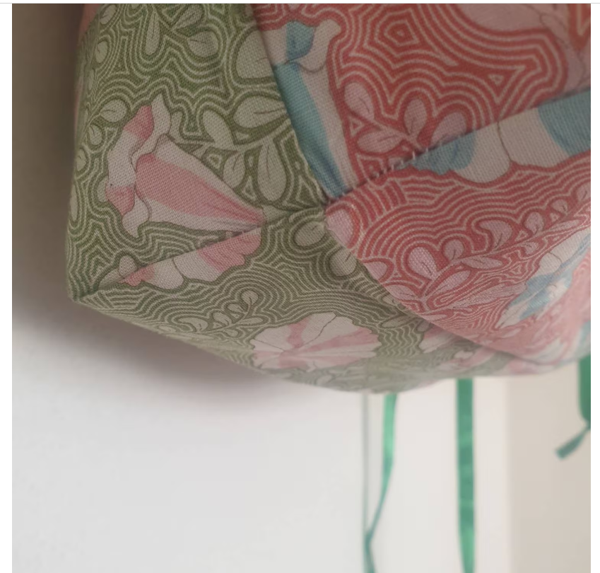 Large Reusable Drawstring Bag — Pink & White Petunia Print