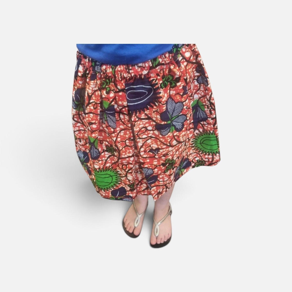 African Wax Print Cotton Skirts — Elasticated Waist, Ages 5+
