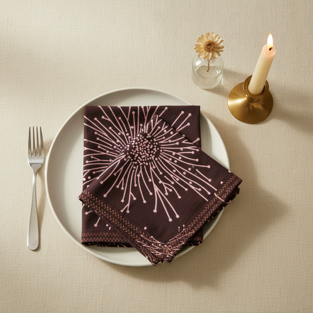 'Amoeba' African Wax Print - Set of 2 Cotton Napkins