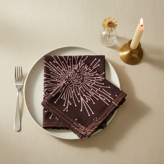 'Amoeba' African Wax Print - Set of 2 Cotton Napkins