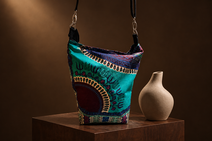 Dashiki bucket bag luxury still life