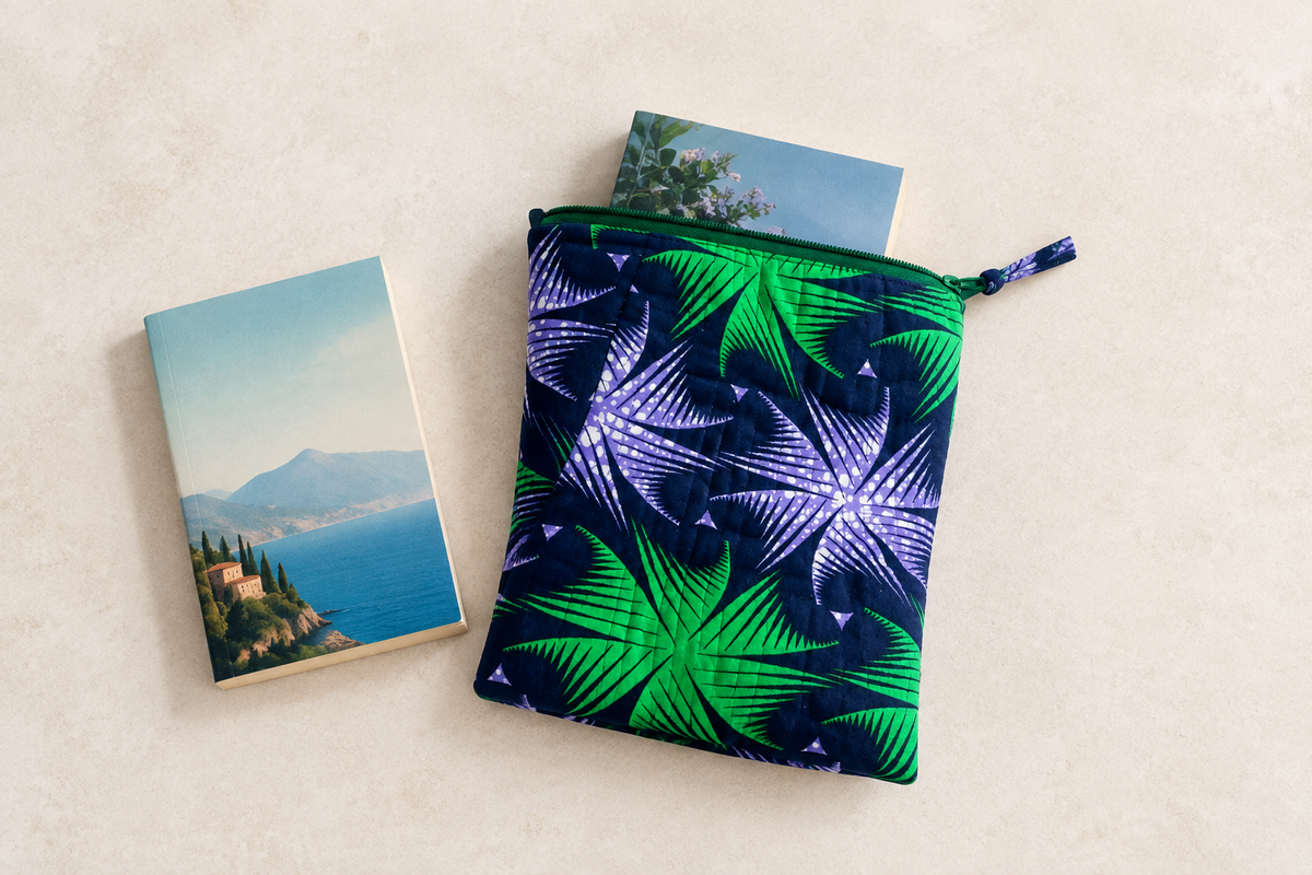 Editorial flat-lay with compact books