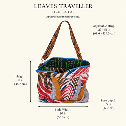 The Traveller – Quilted 'Leaves' Oversized Travel Bag