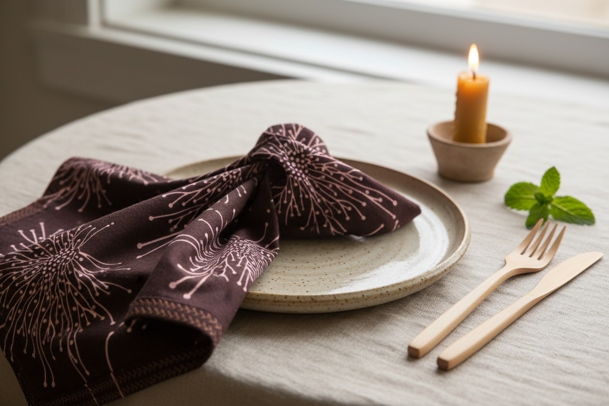 'Amoeba' African Wax Print - Set of 2 Cotton Napkins