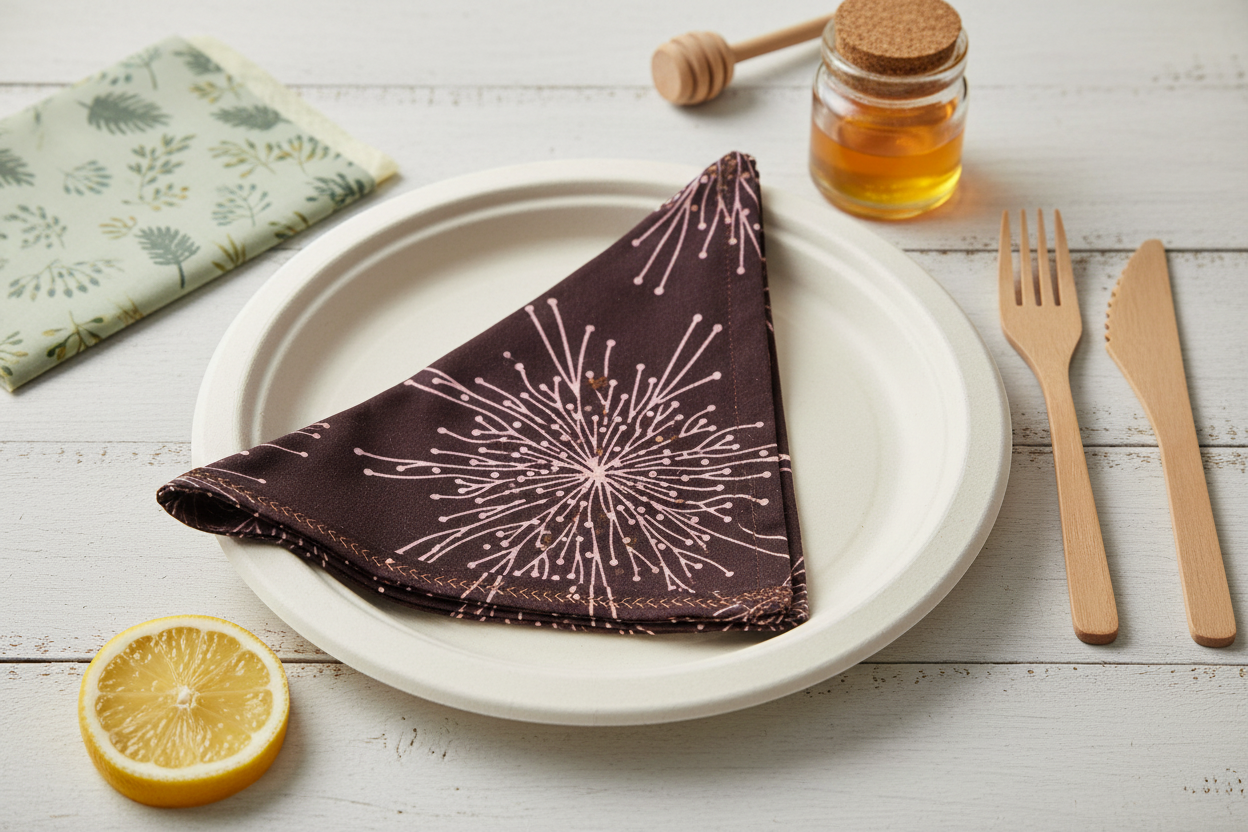 'Amoeba' African Wax Print - Set of 2 Cotton Napkins