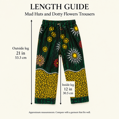 'Mud Huts & Dotty Flowers' African Print Trousers for Children