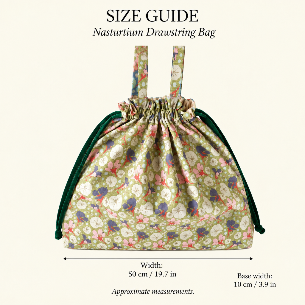Nasturtium Extra Large Reusable Drawstring Bag — Nasturtium Print