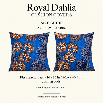 Set of Two Envelope Cushion Covers — Royal Dahlia Print