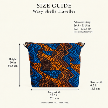 The Traveller – Quilted 'Wavy Shells' Oversized Travel Bag