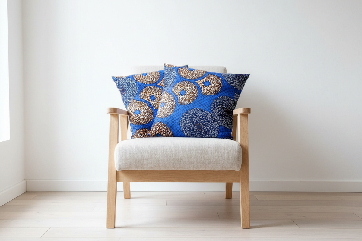 Your cushions on a Scandinavian armchair
